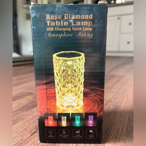 Rose Diamond Table Lamp USB Charging Touch Light Remote Atmosphere Bedside Bar - Picture 6 of 8